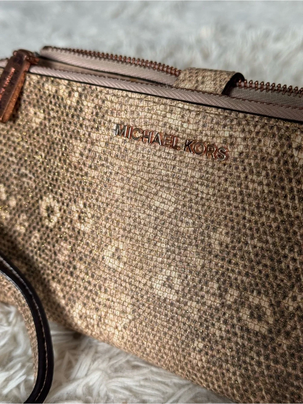 Michael Kors Oyster embossed leather medium Mercer messenger bag with wallet